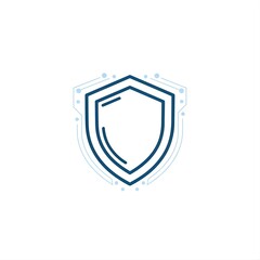 Fototapeta premium Cybersecurity Shield Icon with Digital Network Effect.