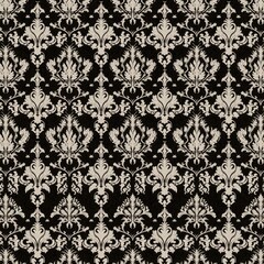 Fototapeta premium Elegant black and cream damask pattern for timeless interior design inspiration