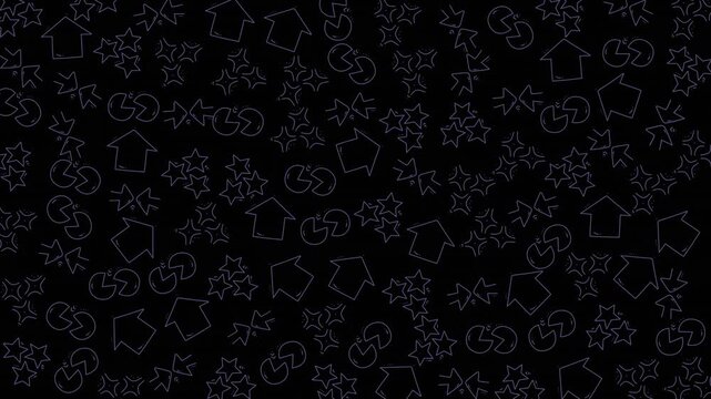 Vibrant animated background featuring luminous starry motifs and intricate geometric glow effects perfect for visual projects and digital displays.