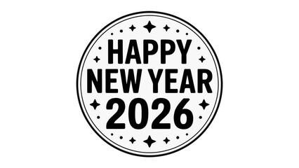 New Year 2026 Celebration: A modern and simple design that conveys a message of new year, suitable for greeting cards and event announcements.