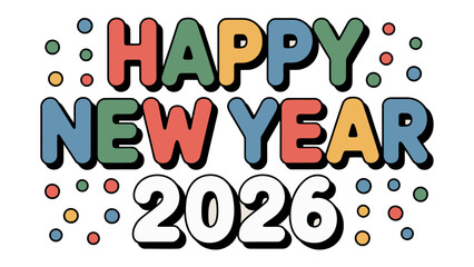 Happy New Year 2026 Celebration: A vibrant and colorful graphic announces the arrival of 2026, creating a sense of joy and anticipation for the coming year.
