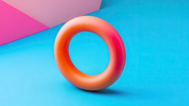 Vibrant Round Object with Soft Gradient on Bright Blue Background Ideal for Abstract and Minimalist Design Inspirations