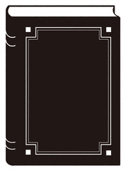 クラシックなハードカバーの本のシンプルイラスト。ベクター素材。図書館のイベントや読書会のフライヤーの背景などに最適。手書き風の描線で温かさを表現。ベクターの場合装飾のラインは簡単に削除可能。