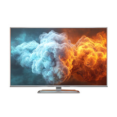 Modern widescreen tv, isolated on transparent background