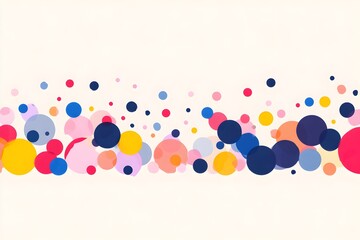 Abstract background of colorful scattered circles and dots in various sizes and colors