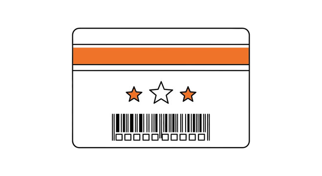Loyalty rewards card with barcode and stars symbolizing points or benefits for customers