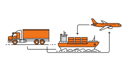 Global Transportation Efficient Logistics for Delivering Goods Worldwide, Shipping and Delivery