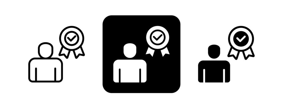 Credibility Solid color and black line drawing vector illustration set