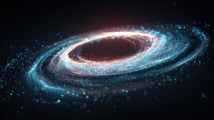 Vibrant spiral galaxy with a dark central core