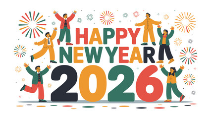 New Year Celebration: A cheerful gathering celebrates the arrival of the New Year, adorned with festive fireworks and an optimistic outlook.