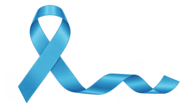 Blue awareness ribbon isolated on a transparent background