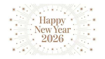New Year's Greetings 2026: A minimalist greeting card design expresses a warm and hopeful welcome to the coming new year, conveying the anticipation and joy associated with the New Year's season.