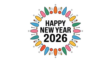 New Year's Eve Celebration: Festive design celebrates the start of the New Year, full of hope and joy.  