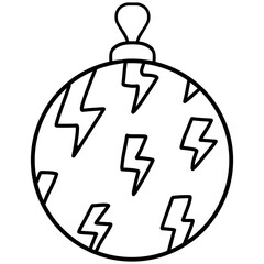 christmas ball Brightly colored ornament featuring lightning bolt patterns.