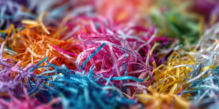 Close-up of colorful shredded paper - Powered by Adobe