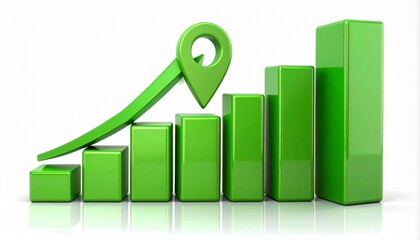  Navigating Success: A graphical representation, showcasing a continuous growth journey marked by progress, strategic objectives and geographical pinpointing. 