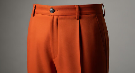 Bright orange dress pants close up