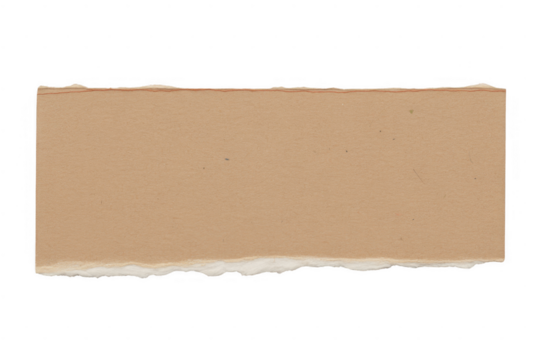 Brown torn paper edge with red stitching isolated on a transparent background - Powered by Adobe