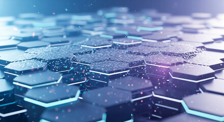 Abstract Futuristic Blue Hexagon Technology Background