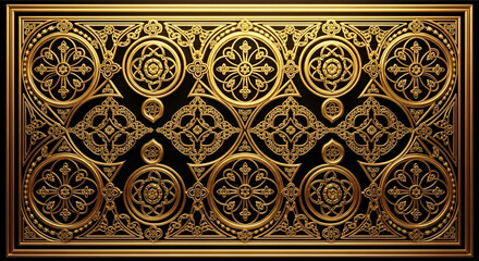 Stunning golden filigree pattern for luxury designs and elegant backgrounds, intricate details perfect for upscale branding and sophisticated projects