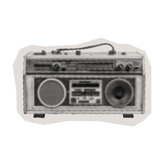 old radio boombox cassette radio recorder