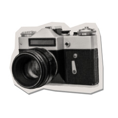 vintage halftone photo camera 