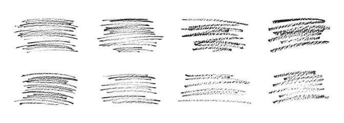 Vector Abstract Black Crayon Scribble Texture Set
