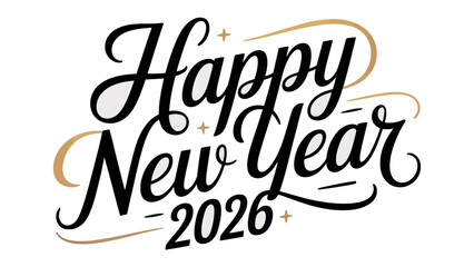 New Year Greetings: Artistic calligraphy wish for a joyous New Year with elegant typography, exuding a sense of celebration and anticipation for fresh beginnings.