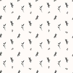 Leaves seamless pattern on background.