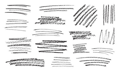 Vector Abstract Black Scribble With Crayon Texture Set