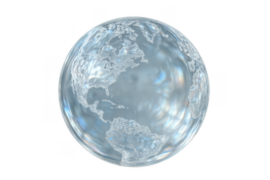 Water forming earth globe, showing global liquid resources, environmental conservation, and ecological sustainability concept