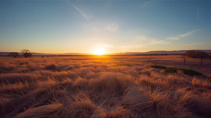 広い牧草地の風景