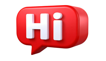 Hi red message bubble icon