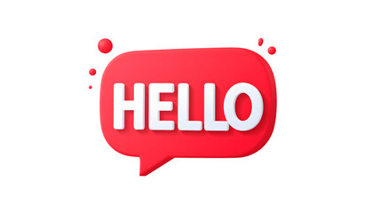 HELLO red chat bubble icon