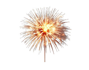 Obraz premium A single sparkler fireworks bursting brightly against a dark background.