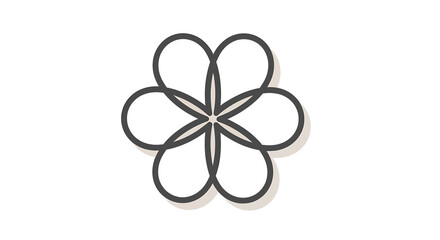 Geometric flower design with six petals and a central star shape.