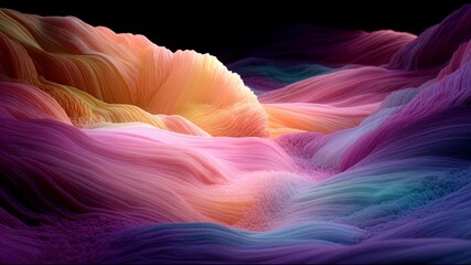 Colorful flowing abstract waves in vibrant layered patterns, Colorful luminous waves forming abstract flowing shapes - Powered by Adobe