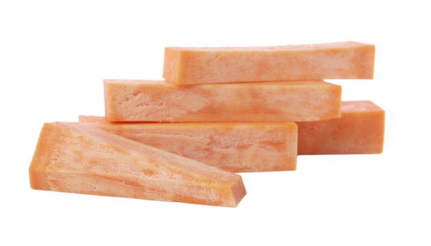 An image showcasing a stack of raw carrots that have been cut into uniformly sized, rectangular sticks for snacking png