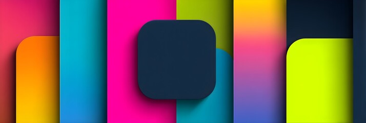 Vibrant rainbow colored vertical stripes with a dark oval shape overlay