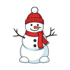 Festive frosty friend illustration radiates winter cheer with a whimsical design style