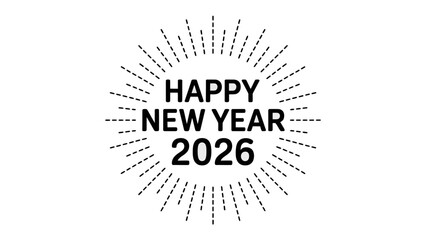 2026 New Year Celebration: A vibrant emblem of the New Year, radiating positivity and excitement, welcoming the dawn of 2026.