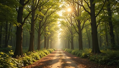 Naklejka premium morning in the forest