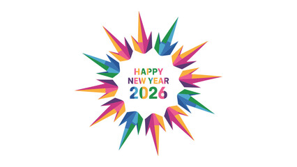 Festive 2026: Vibrant celebratory graphic design. 