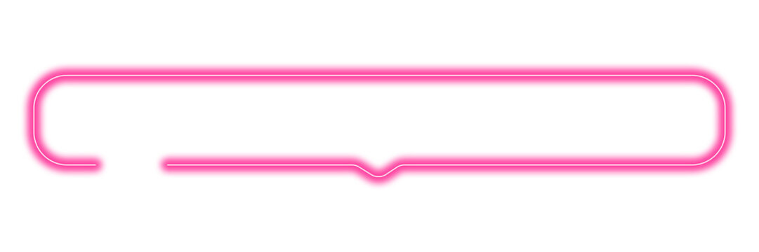 Rectangle message box chat frame neon pink glow effect text bubble