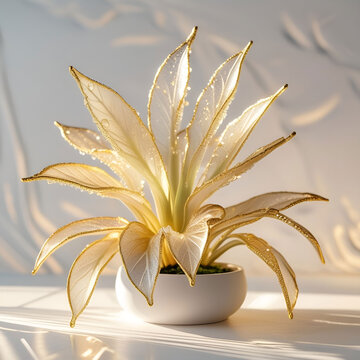 Candal plant with delicate crystallise droplets and