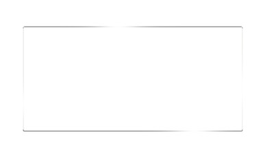 White rectangular glass frame with a glowing lines