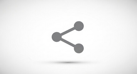Grey share icon with three connected dots, symbolizing sharing, connection, and social networking, isolated on