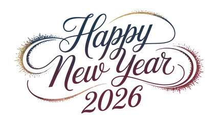 New Year 2026 Celebration: Elegant typography expresses well wishes for the new year, embracing the spirit of optimism and joy.