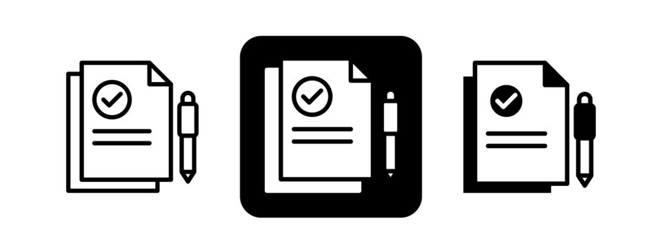 Resume Solid color and black line drawing vector illustration set