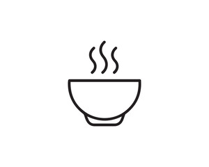 Hot soup bowl icon vector design illustration